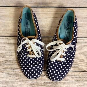 Keds Champion Navy Blue Polka Dot Sneaker